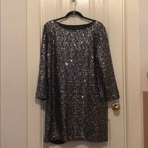 Tahari 3/4 sleeve sequin cocktail dress